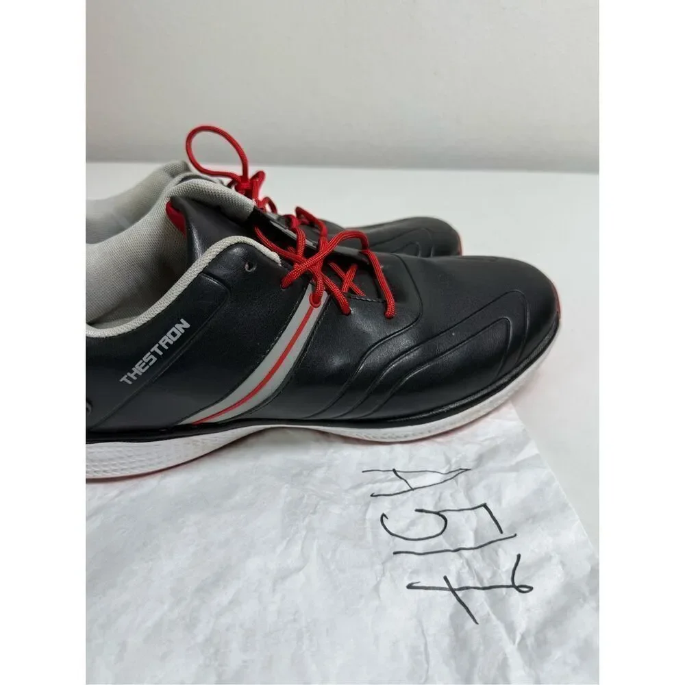 Thestron Men’s Golf Leather Shoes Black Size 12,5